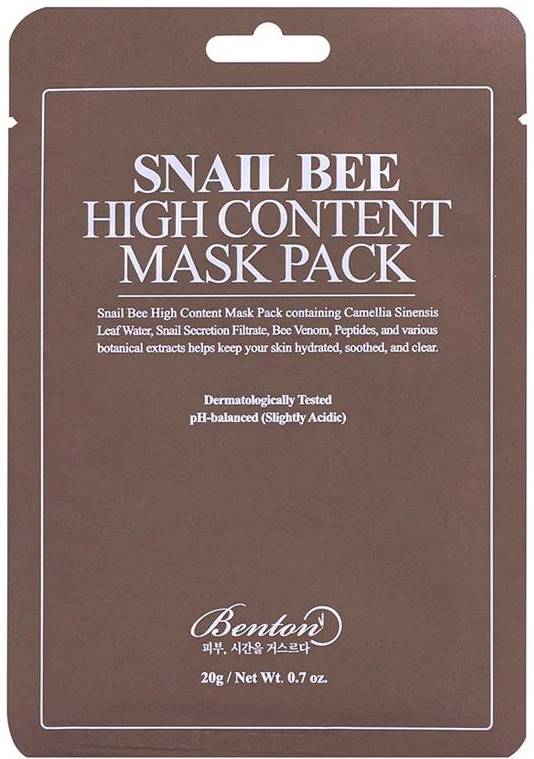 Benton Snail Bee Mască de față cu folie High Content, 20 g