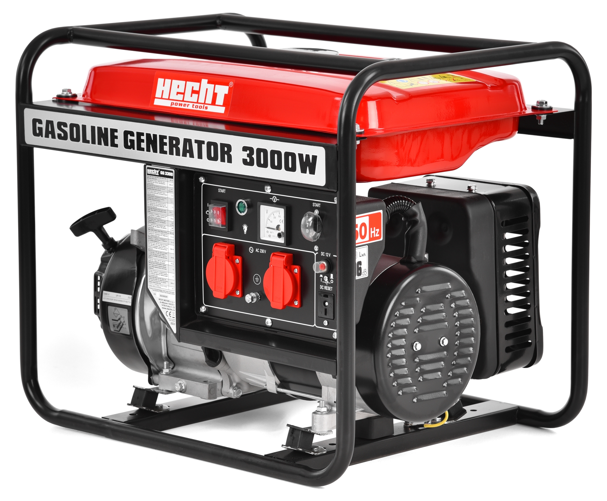 Generator monofazat pe benzină Hecht - GG 3300W, 3800 W, 15 l, cu AVR