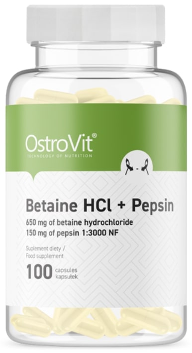 Betaine HCl + Pepsin, 100 capsule, OstroVit