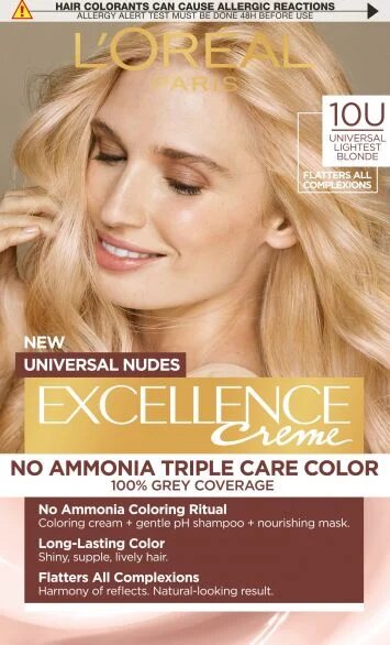 L'Oréal Excellence Vopsea fără amoniac, 10U Universal Lightest Blonde
