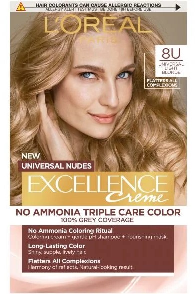 L'Oréal Excellence Vopsea fără amoniac, 8U Universal Light Blonde