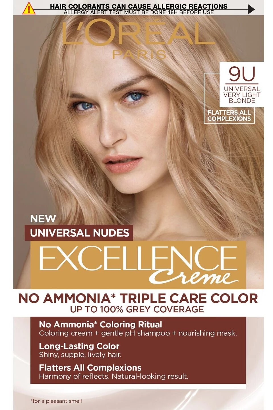 L'Oréal Excellence Vopsea fără amoniac, 9U Universal Very Light Blonde