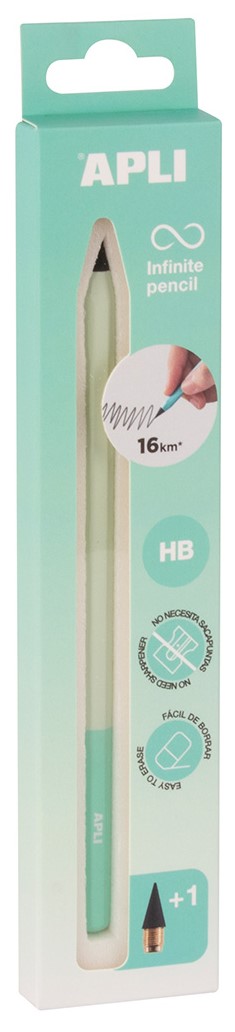 Creion infinit Apli Nordik - Cu vârf de rezervă și capac, verde deschis