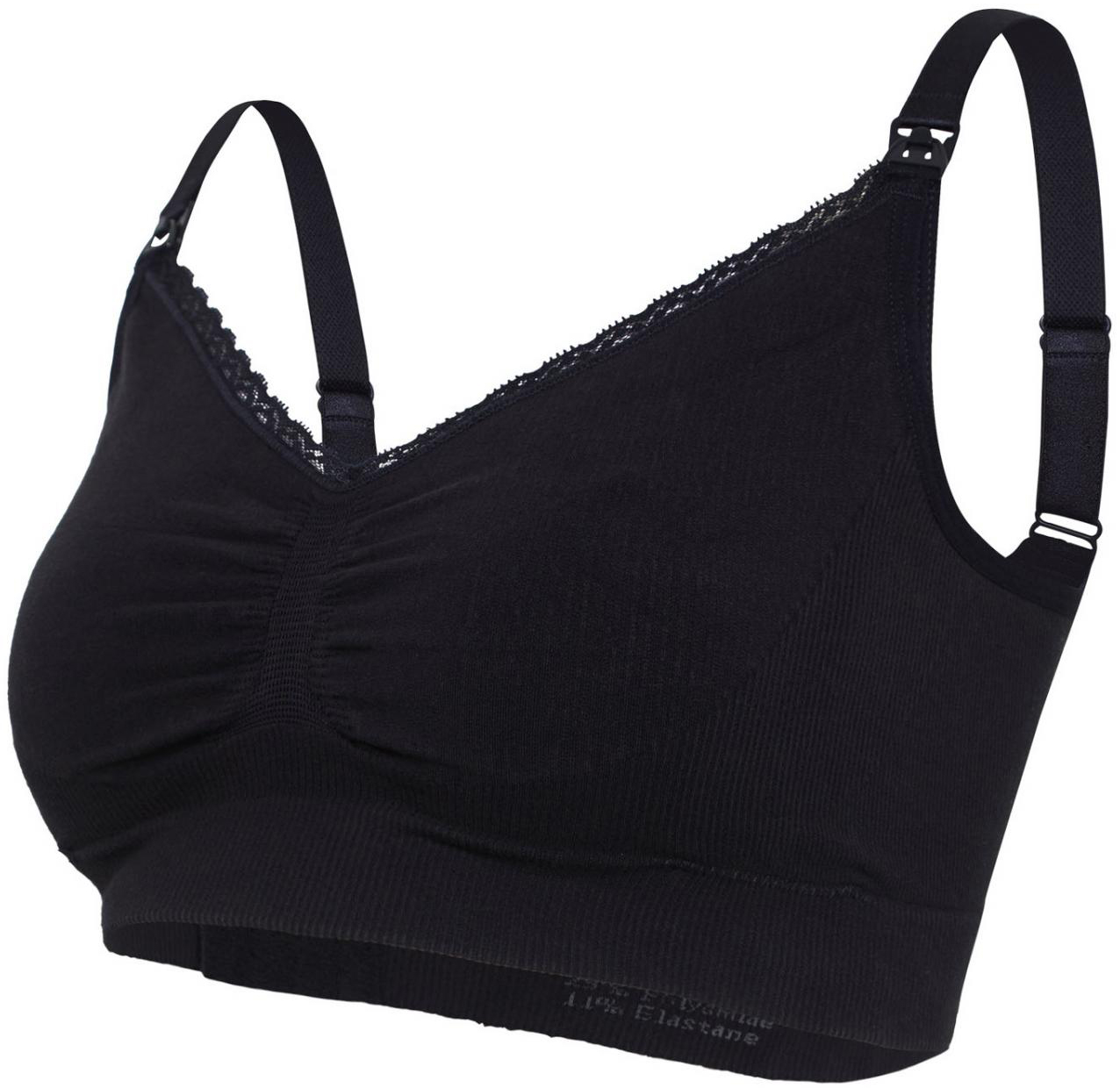 Sutien alaptare, fara cusaturi, din bumbac organic, Carriwell, marimea M, negru