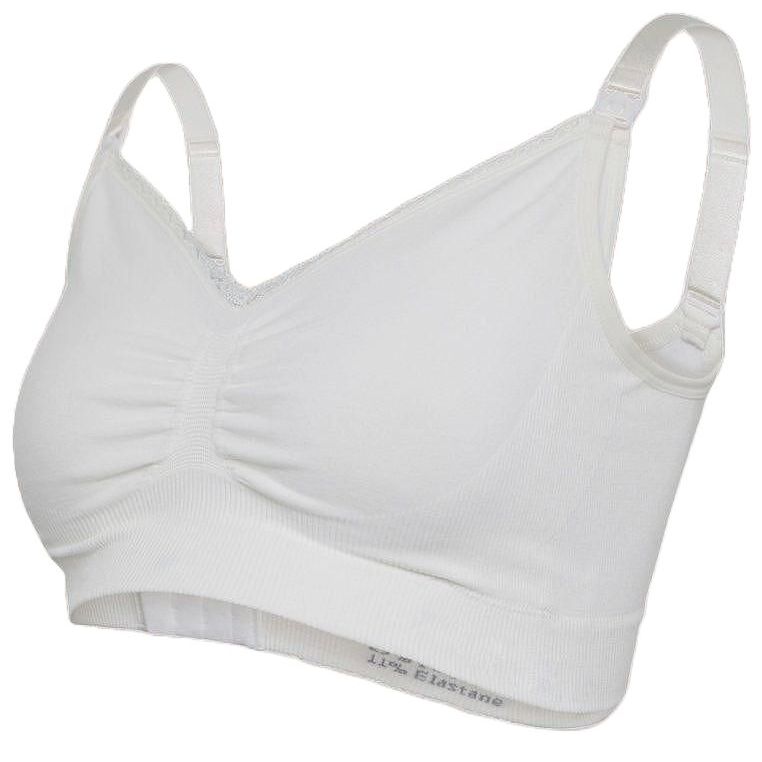Sutien de alăptare fără cusături  Carriwell - Organic Maternity, marimea S, alb