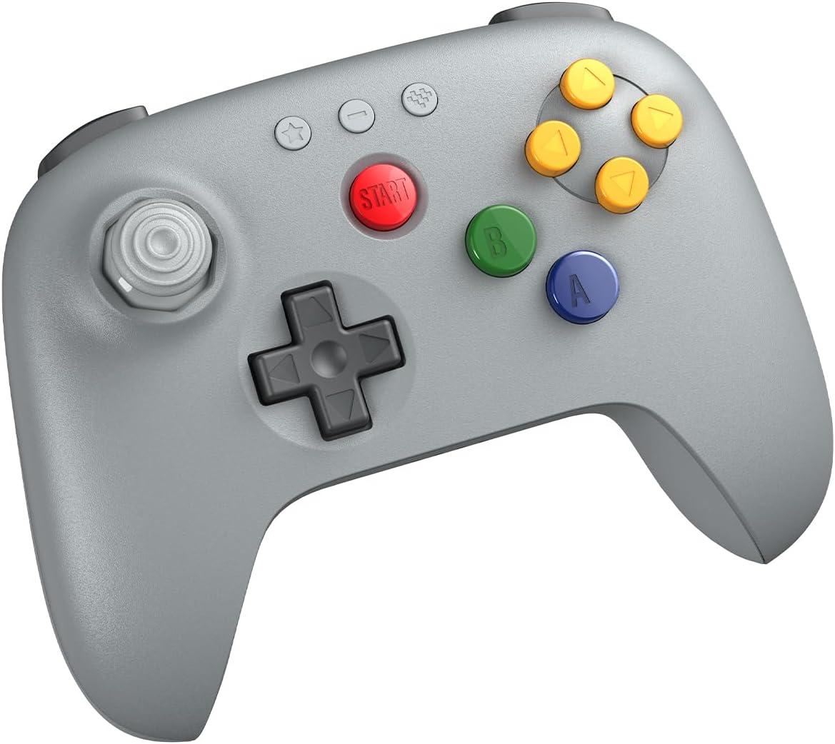Controler wireless  8BitDo - 64 Bluetooth, Hall Effect, gri (Nintendo Switch/PC)