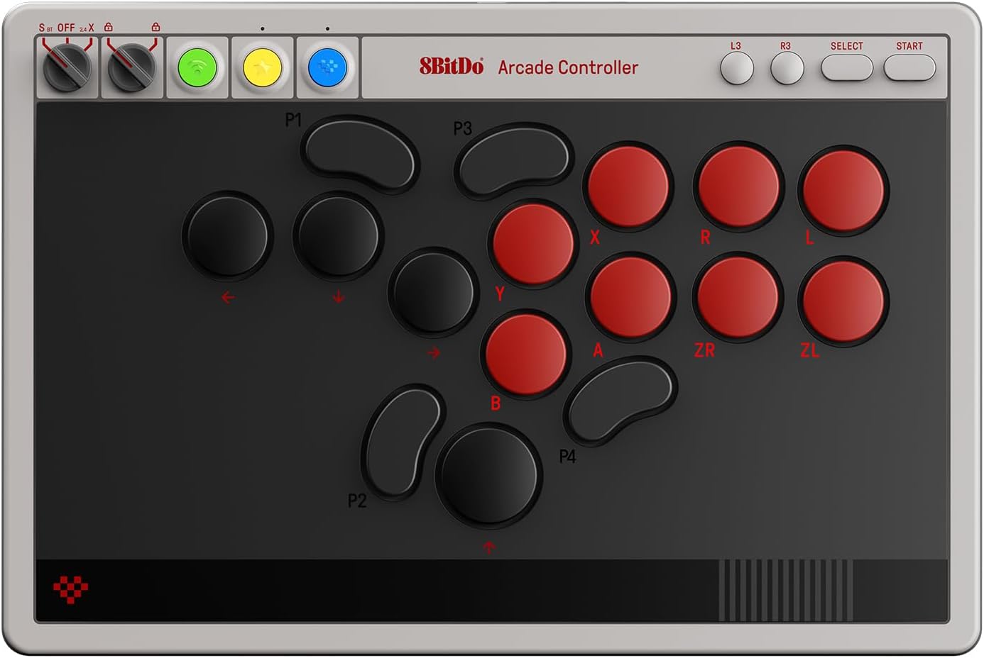 Controller wireless 8BitDo - Arcade, alb-negru(Nintendo Switch/PC)
