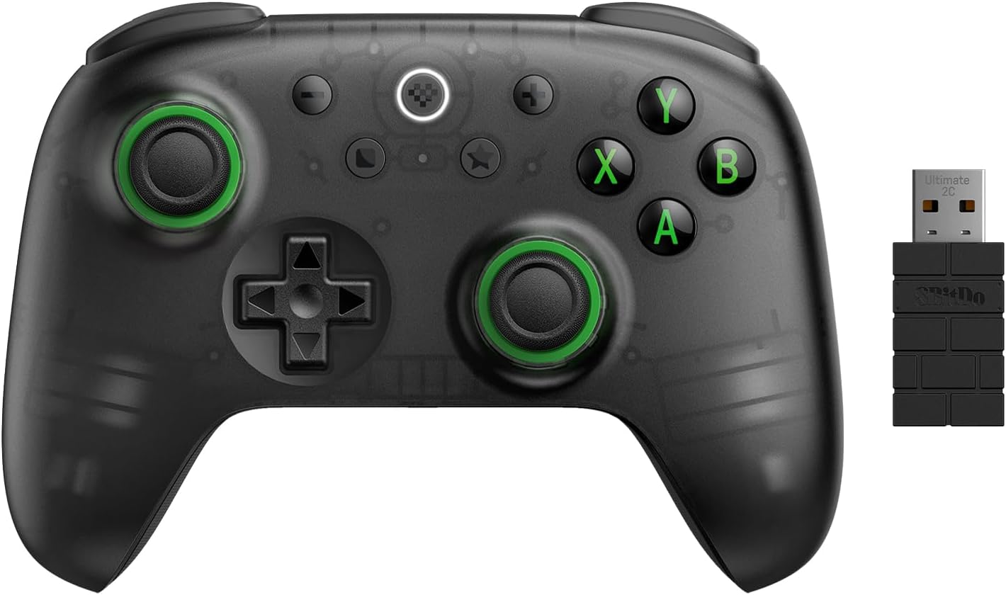 Controler wireless  8BitDo - Ultimate 2C 2.4G, Hall-Effect, Transparent Black Edition (PC)