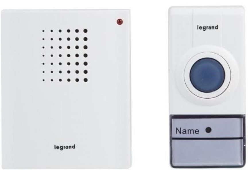 Sonerie fără fir Legrand - Plexo 94250, cu o rază de acțiune de până la 50 m, IP 44, alb