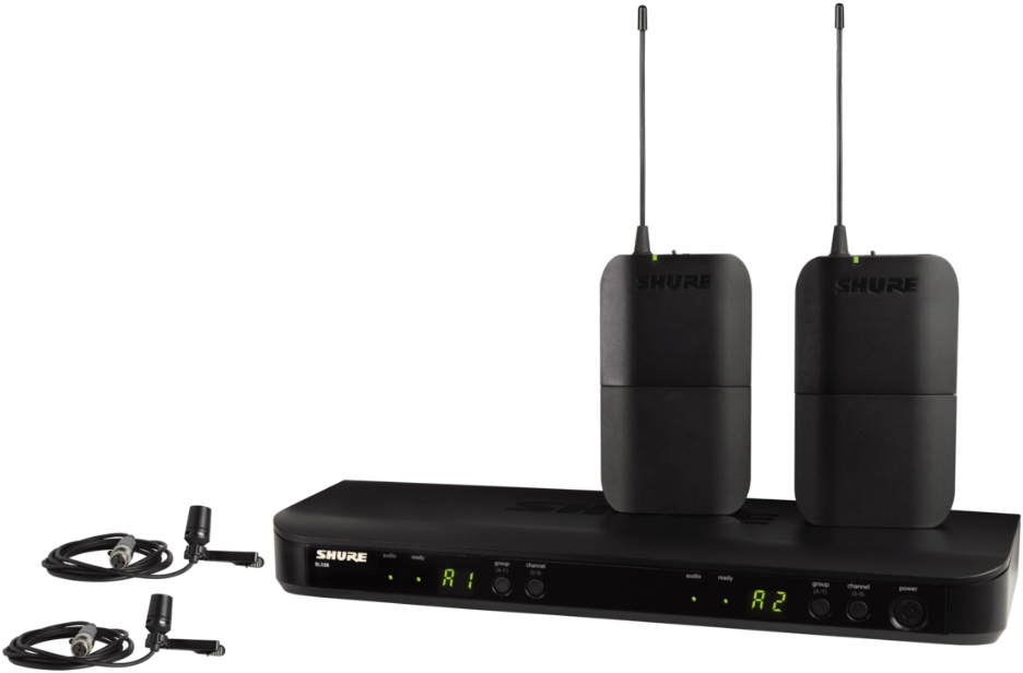 Sistem de microfon wireless Shure - BLX188E/CVL-M17, negru