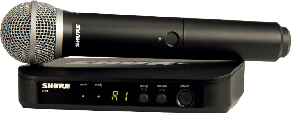 Sistem de microfon wireless Shure - BLX24E/PG58-H8E, negru