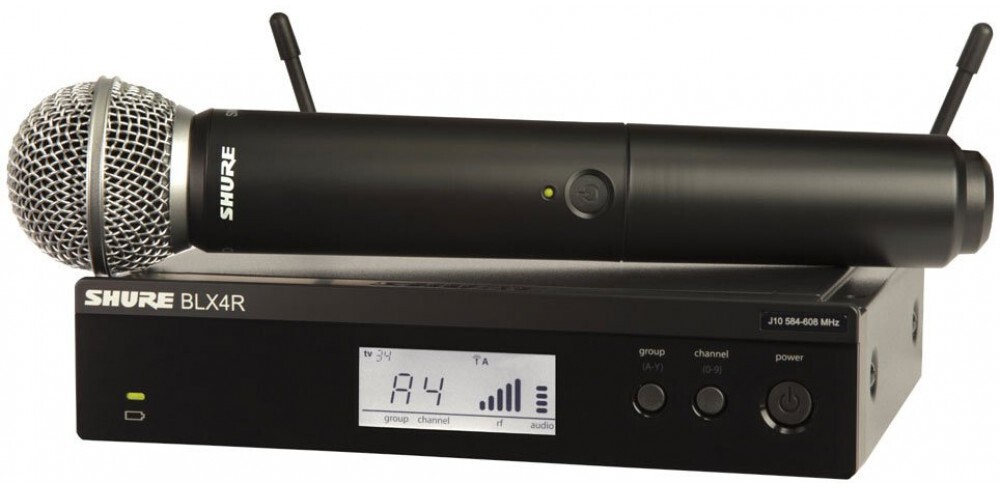 Sistem de microfon wireless Shure - BLX24RE/SM58-R12, negru