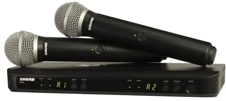 Sistem de microfon wireless Shure - BLX288E/B58-M17, negru