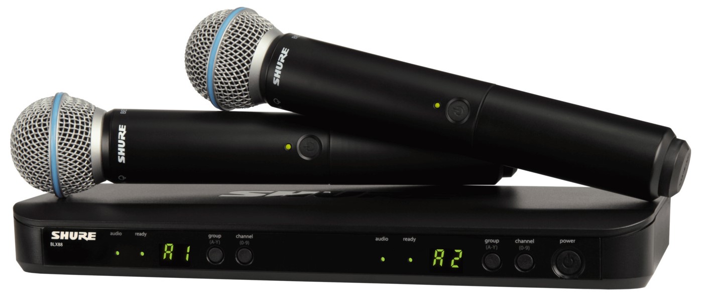 Sistem de microfon wireless Shure - BLX288E/B58-S8, negru