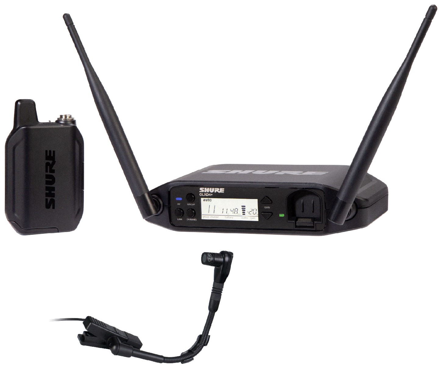 Sistem de microfon wireless Shure - GLXD14+/B98, negru