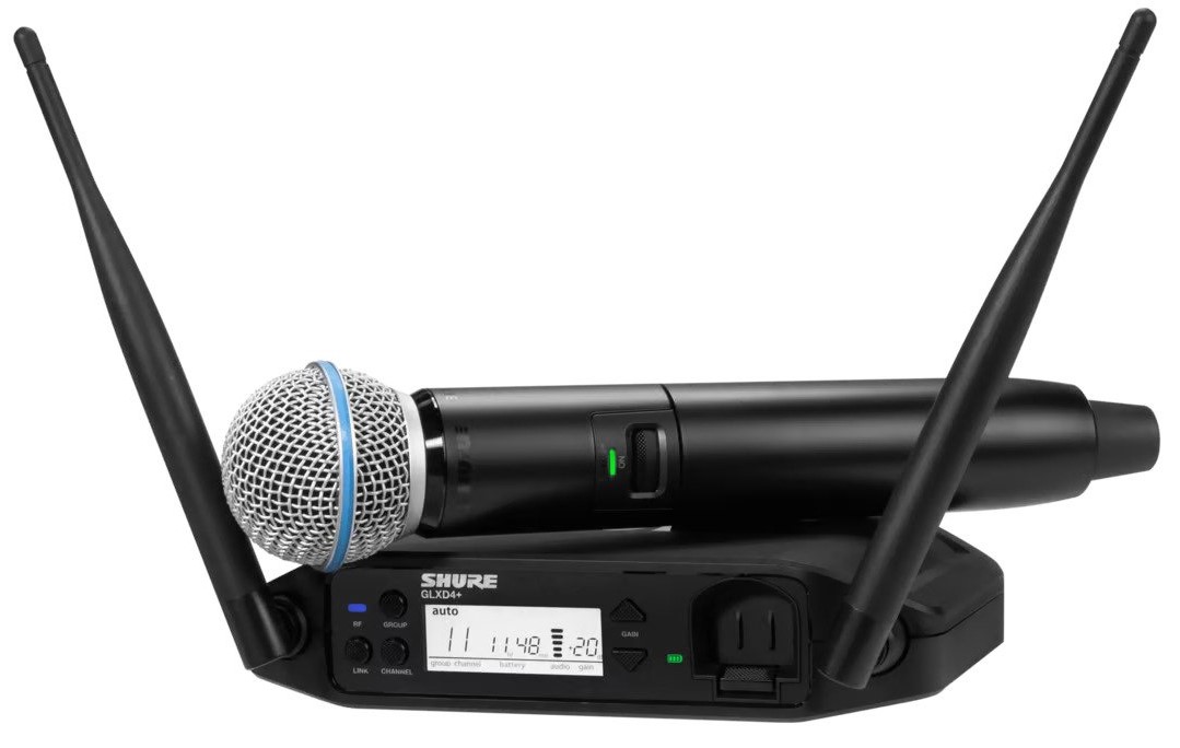 Sistem de microfon wireless Shure - GLXD24+/B58, negru | Ozone.ro