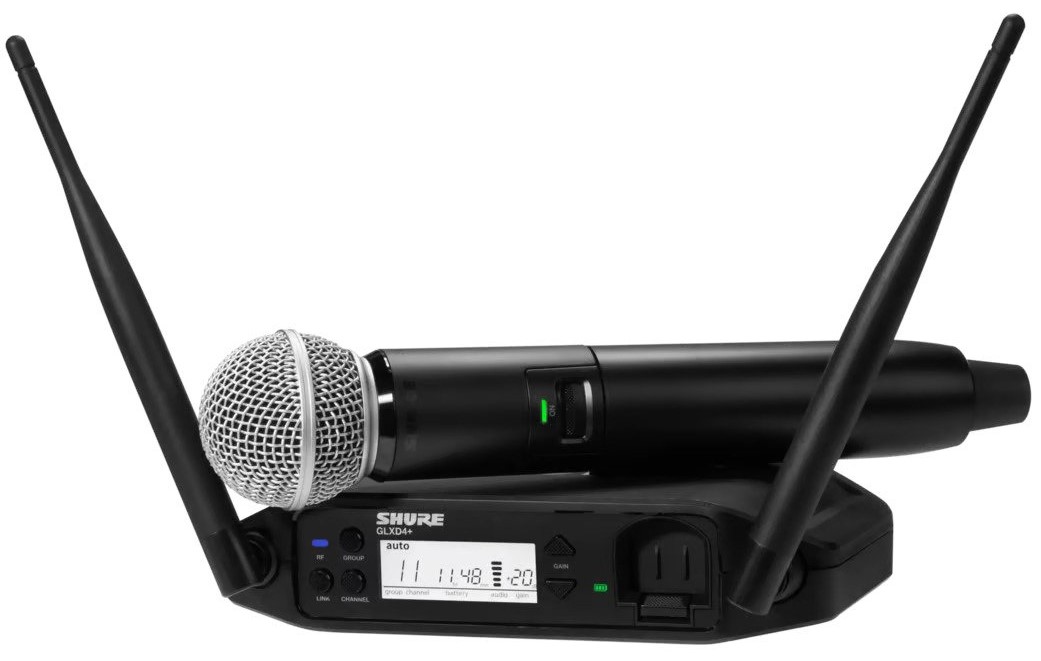 Sistem de microfon wireless Shure - GLXD24+/SM58, negru