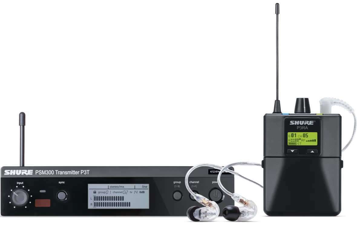 Sistem de microfon wireless Shure - P3TRA215CL-R12, negru