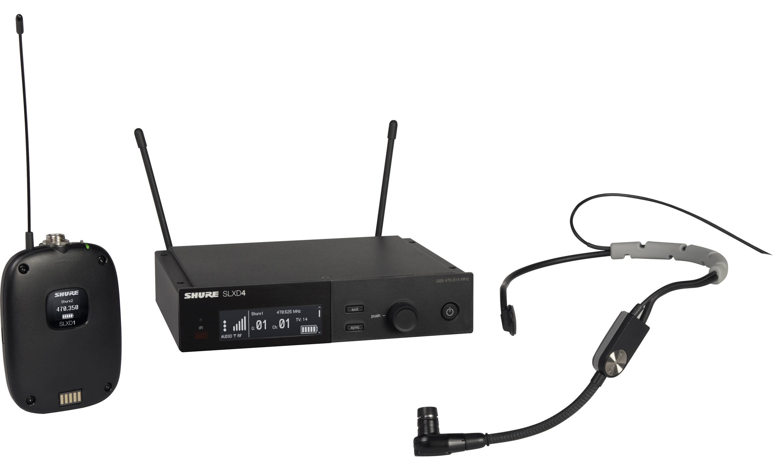 Sistem de microfon wireless Shure - SLXD14E/SM35-K59, negru