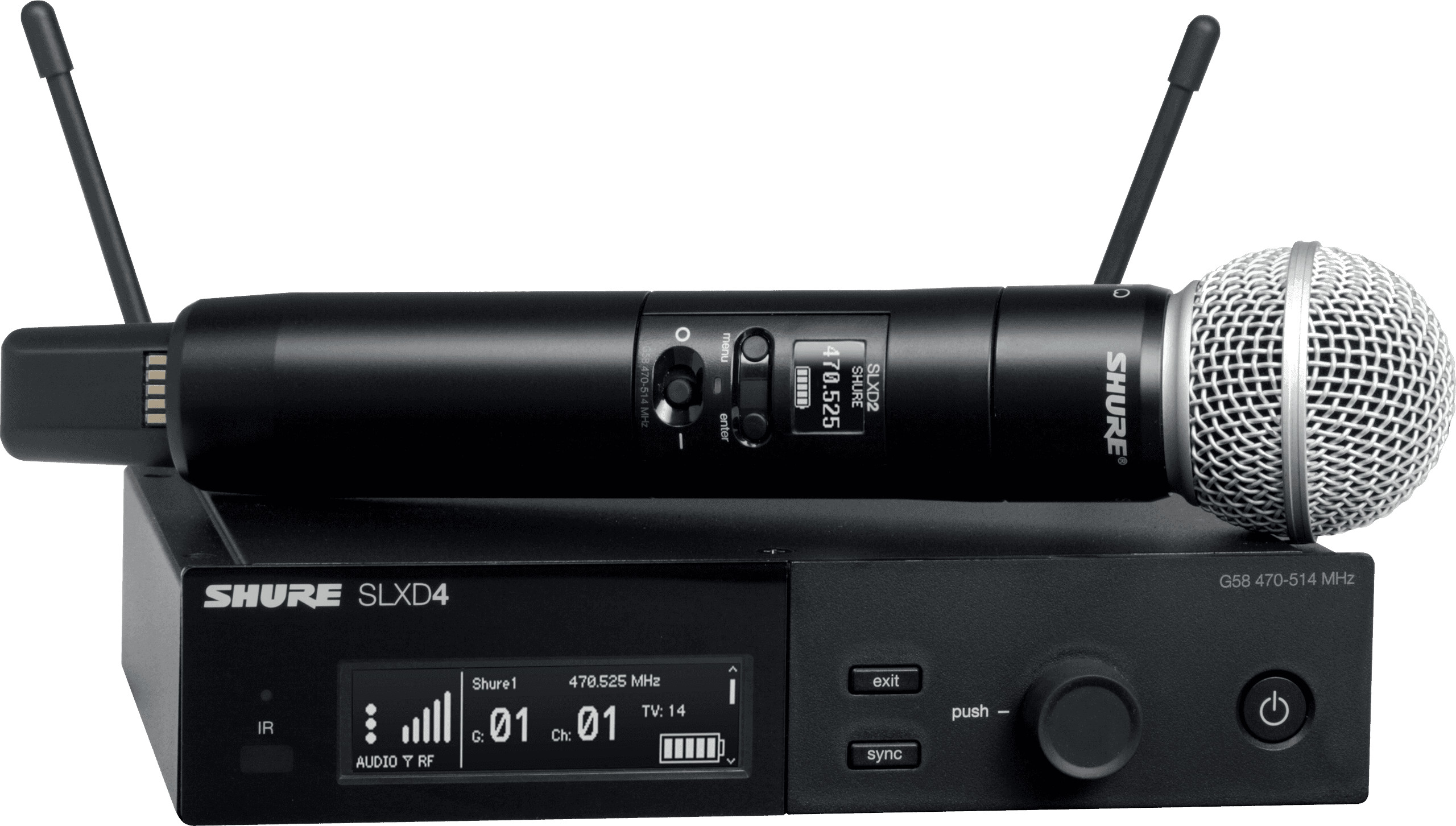 Sistem de microfon wireless Shure - SLXD24E/SM58, negru