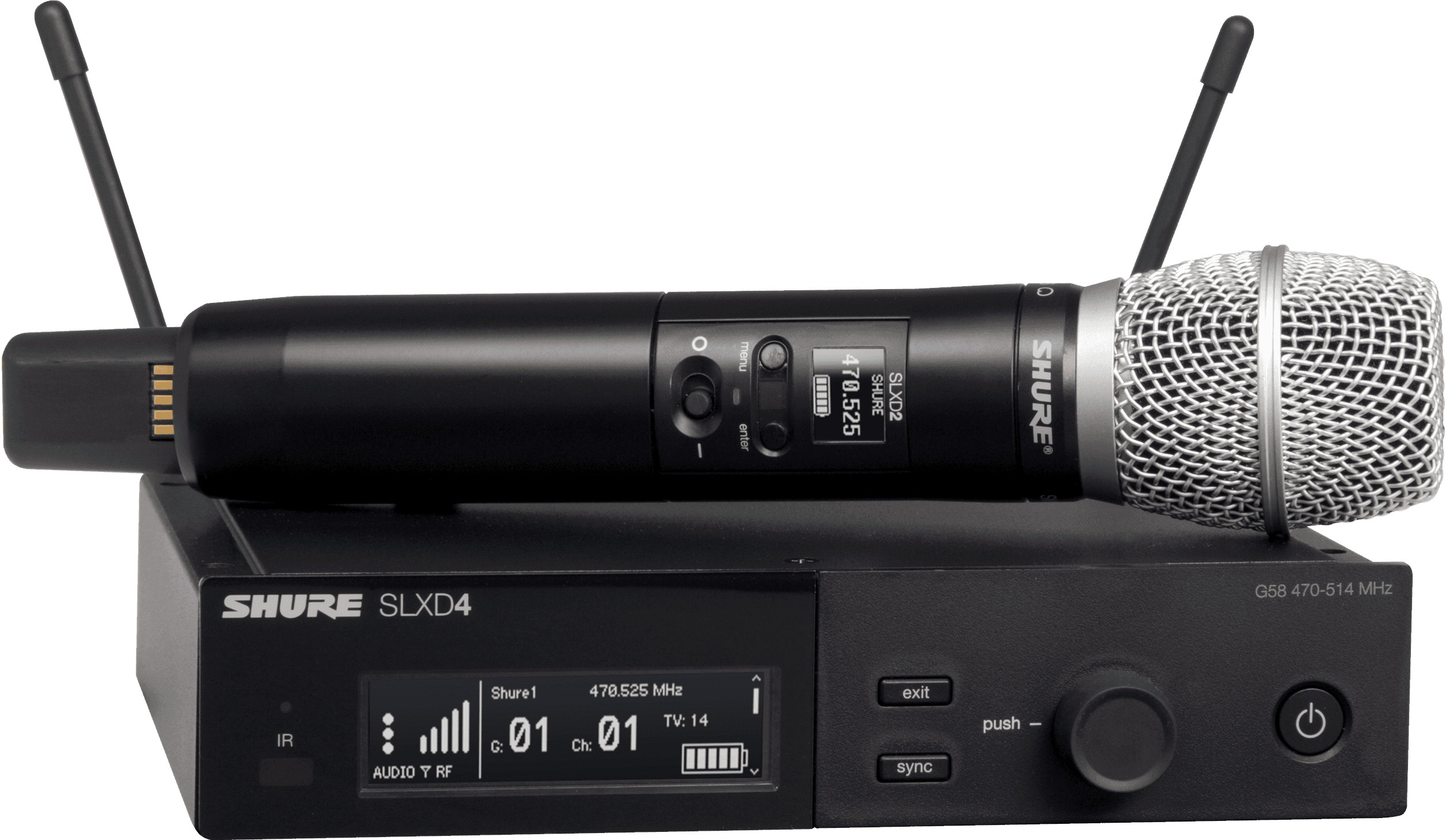 Sistem de microfon wireless Shure - SLXD24E/SM86, negru