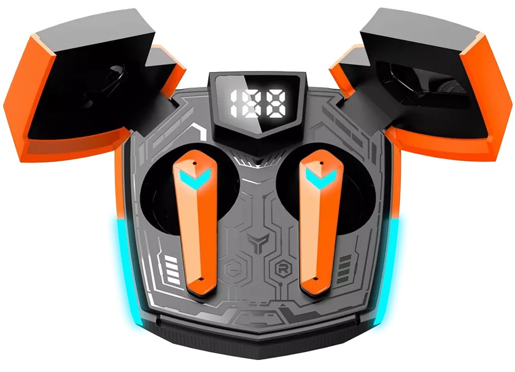 Căști wireless Canyon - DoubleBee GTWS-2, TWS, portocale/negru