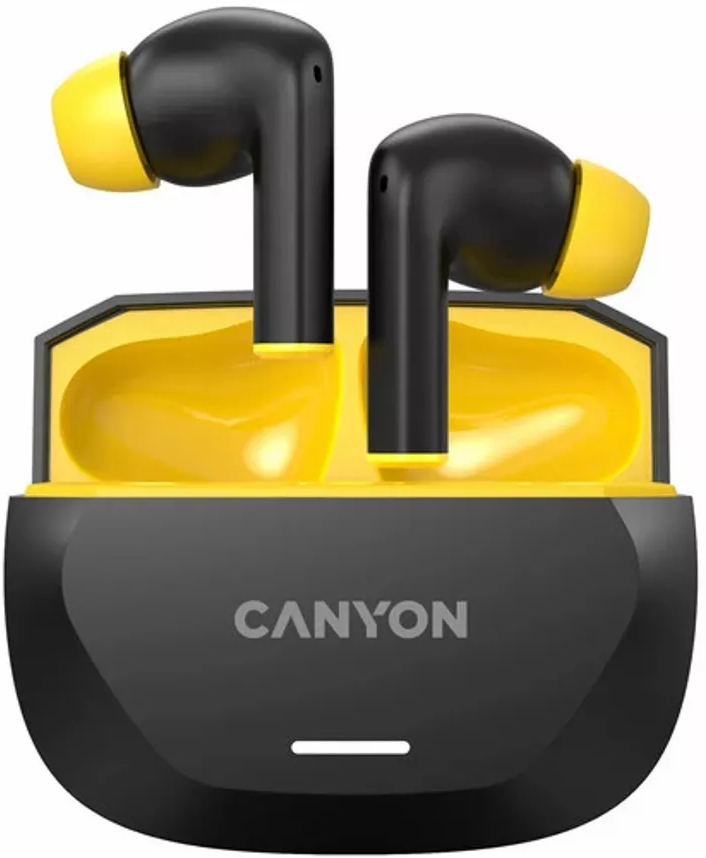 Căști fără fir  Canyon - Hexagon 7, TWS, ANC, negru/galben