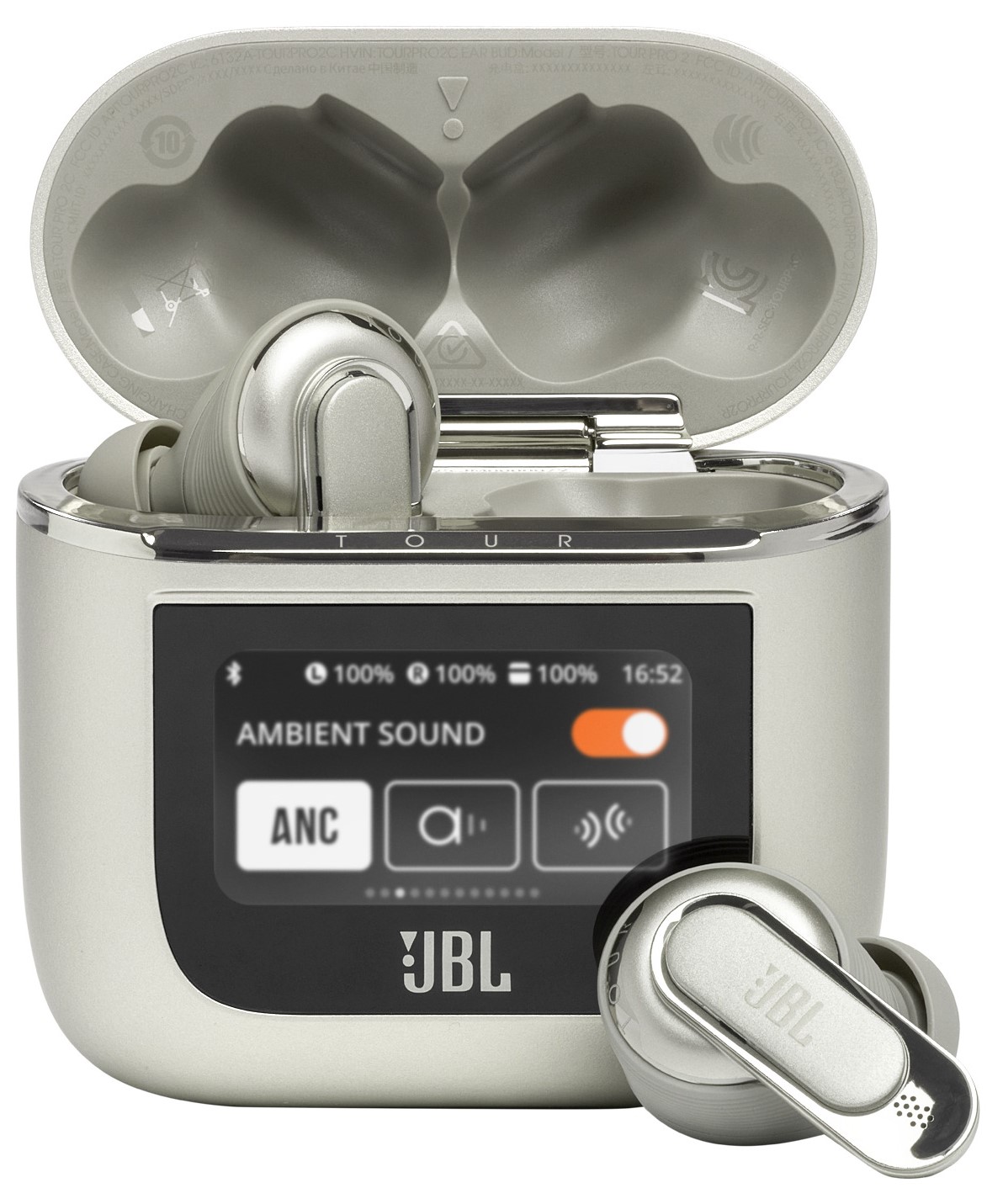 Căști wireless JBL - Tour Pro 2, TWS, ANC, bej