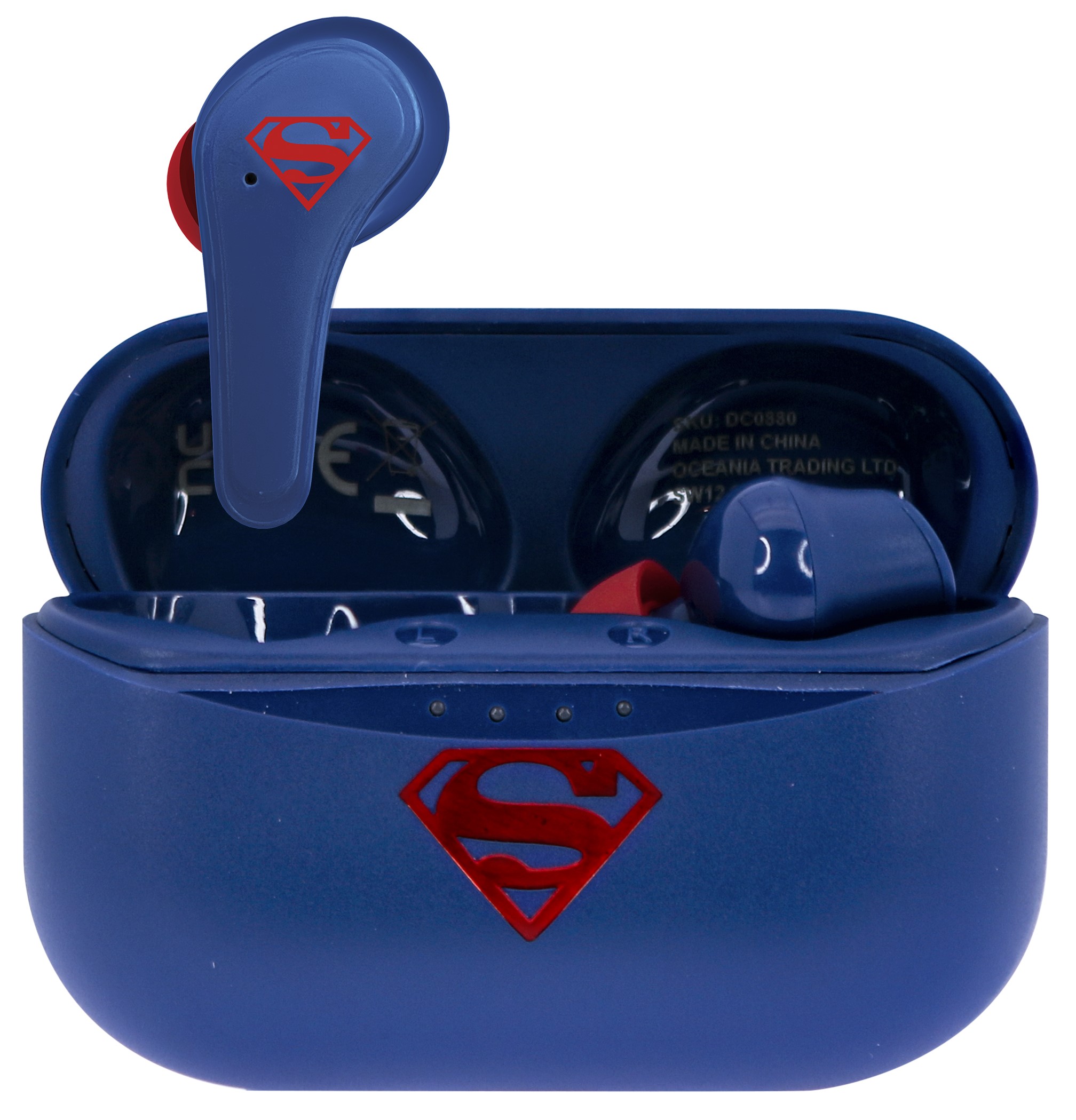 Căsti pentru copii OTL Technologies - Superman, TWS, albastre/ rosii