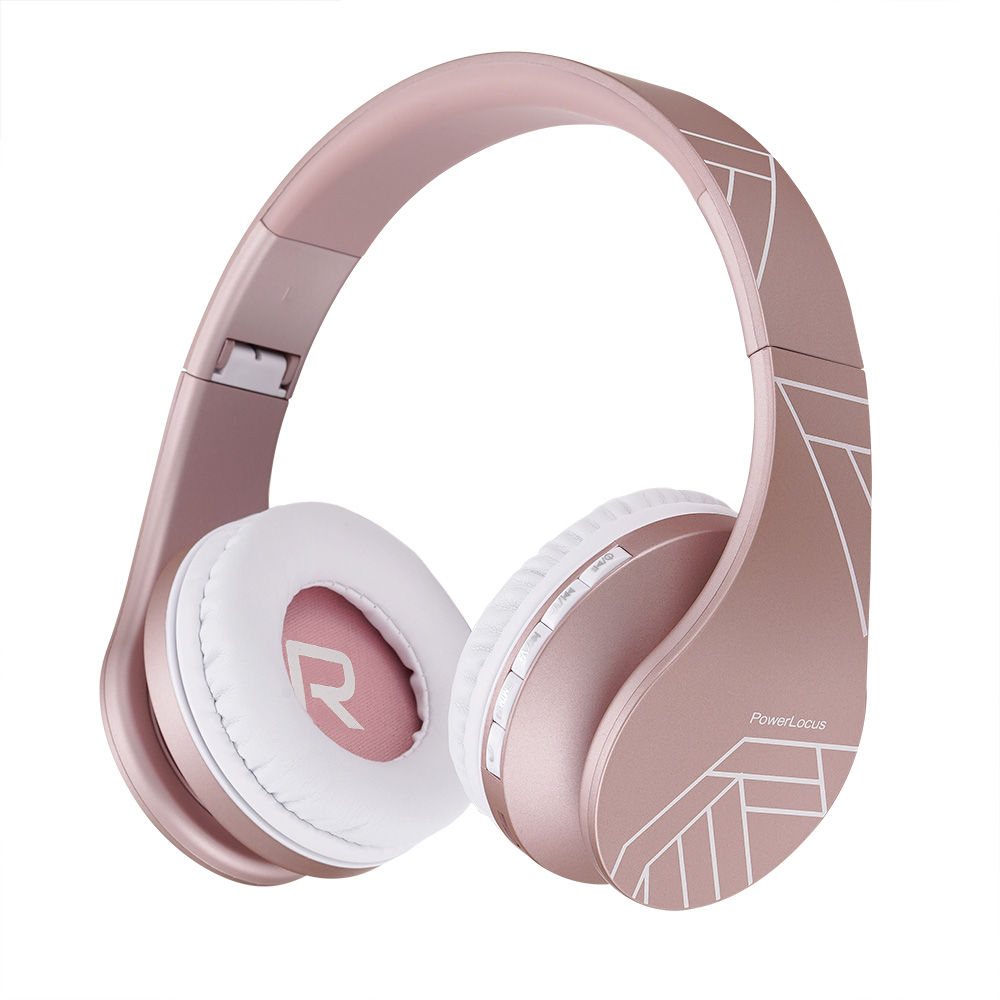 Căști wireless PowerLocus - P1 Line Collection, roz/auriu