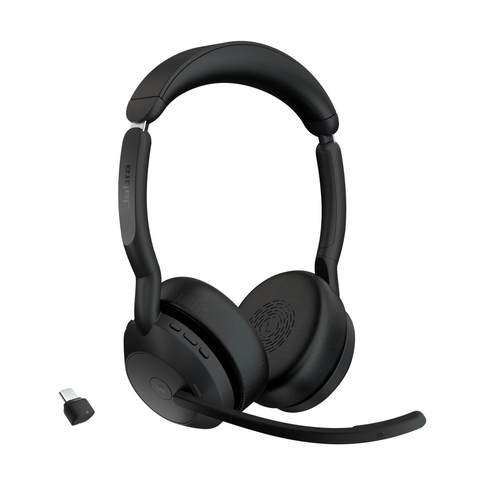 Căști wireless cu microfon Jabra - Evolve2 55, ANC, MS, negru