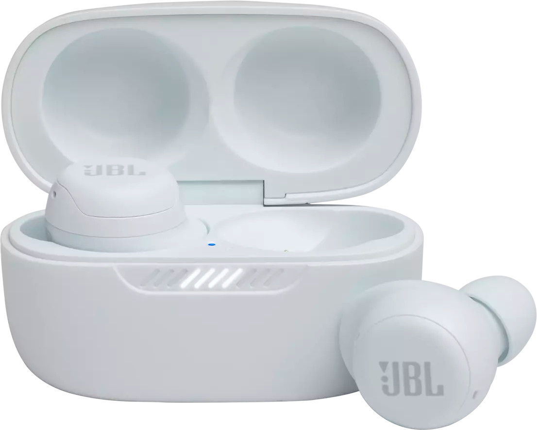 Căști wireless cu microfon JBL - Live Free NC+, ANC, TWS, albe
