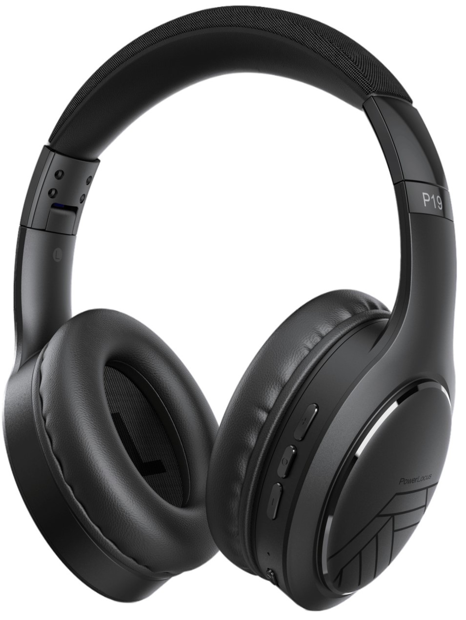 Căști wireless cu microfon PowerLocus - P19, negru