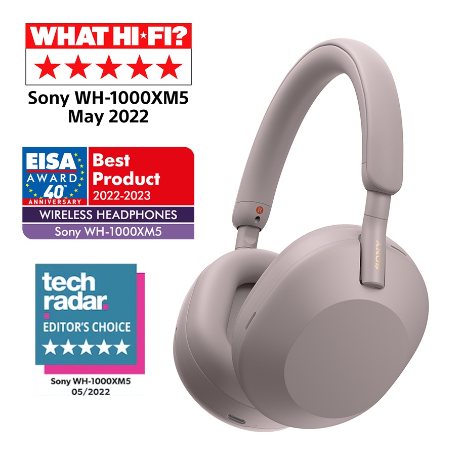 Căști wireless Sony - WH-1000XM5, Hard Case, ANC, roz