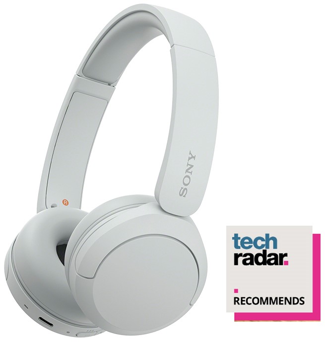 Căști wireless cu microfon Sony - WH-CH520, albe