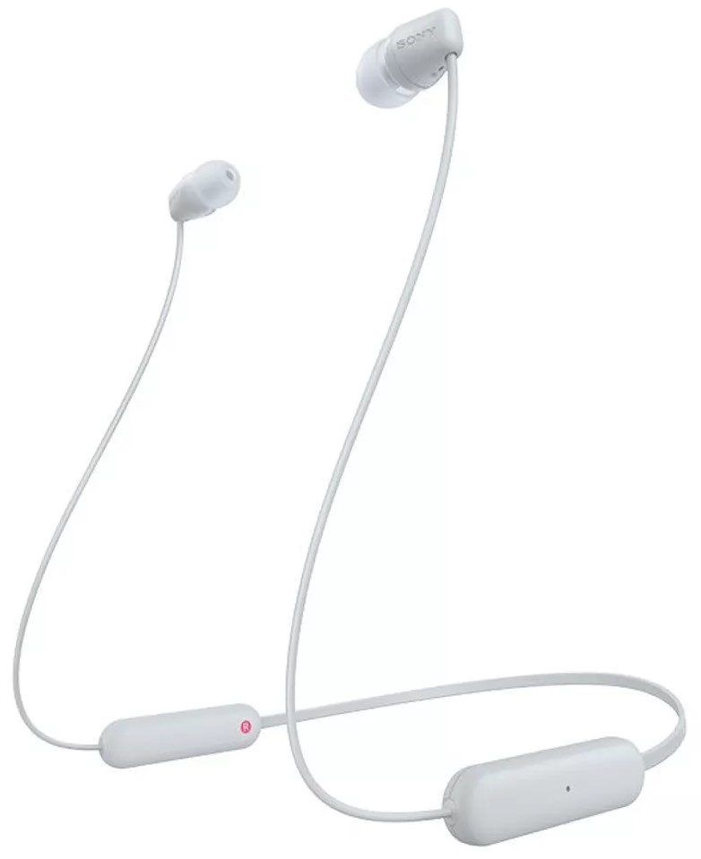 Căști wireless cu microfon Sony - WI-C100, albe