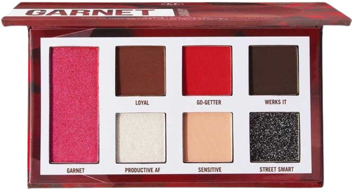 BH Cosmetics Birthstone - Paletă de farduri Garnet, 7 culori