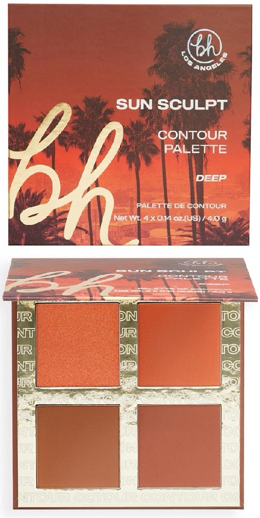 BH Cosmetics Paletă de contur Los Angeles, Deep, 4 culori