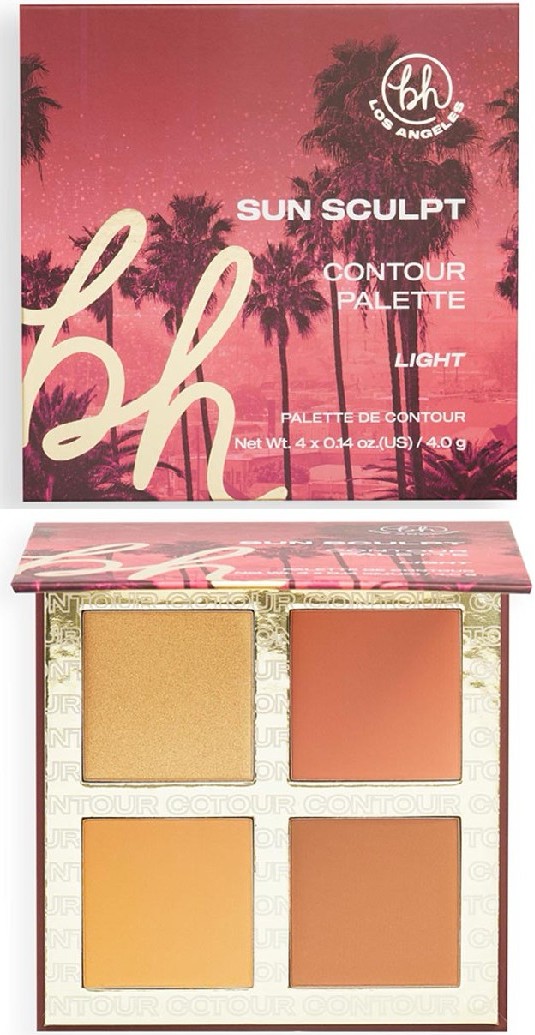 BH Cosmetics Paletă de contur Los Angeles, Light, 4 culori