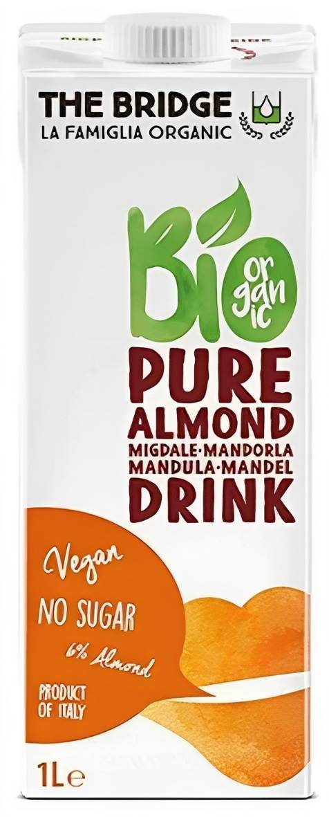 Băutură organică de migdale fără zahăr, 6%, 1 l, The Bridge