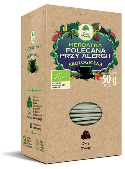 Ceai bio din plante împotriva alergiilor, 25 plicuri, Dary Natury