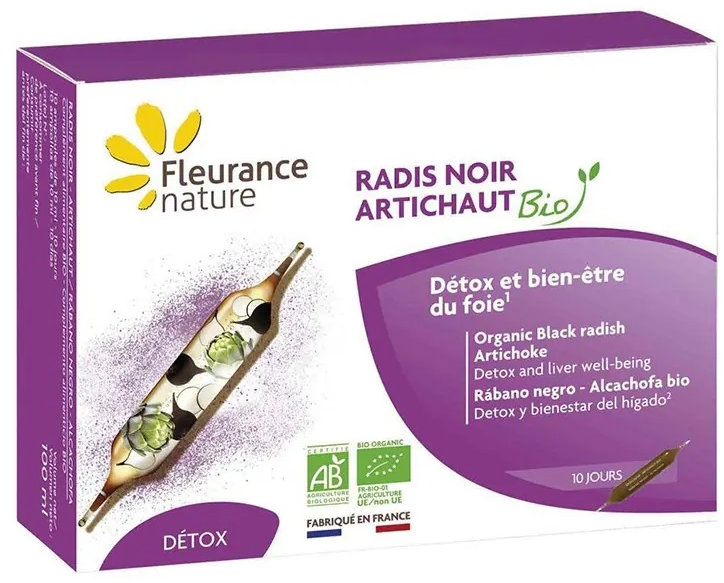 Ridiche neagră bio și anghinare, 10 fiole, Fleurance Nature