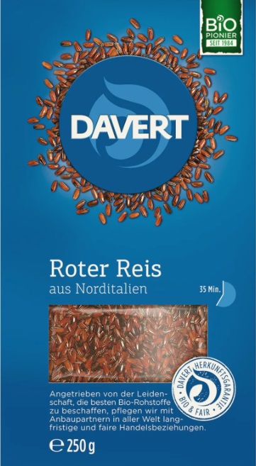 Orez roșu organic din Piemont, 250 g, Davert