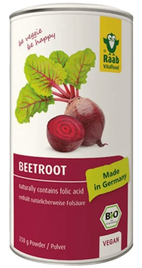 Pudră de sfeclă roșie organică, 250 g, Raab Vitalfood