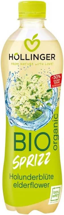 Băutură carbogazoasă organică cu soc, 500 ml, Hollinger