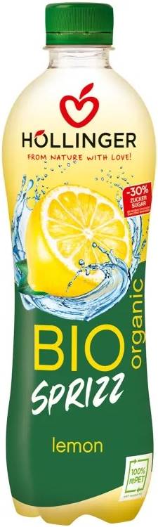 Băutură carbogazoasă organică cu lămâie, 500 ml, Hollinger
