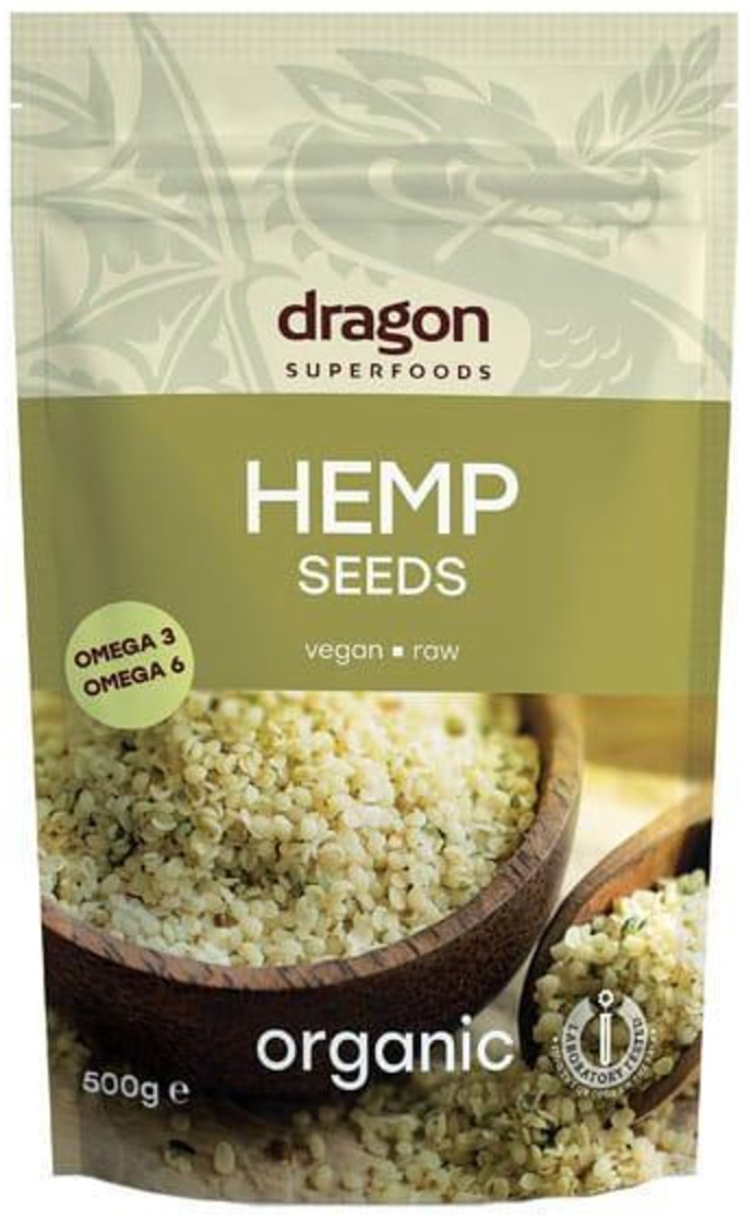 Semințe de cânepă organice, decojite, 500 g, Dragon Superfoods