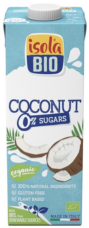 Băutură organică de cocos, fără zahăr și gluten, 1 l, Isola Bio