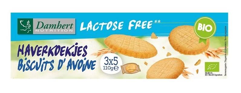 Biscuiți bio din ovăz, fără lactoză, 110 g, Damhert