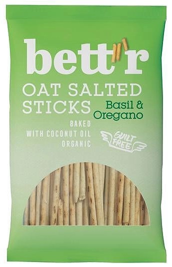 Bio sărățele din ovăz, busuioc și oregano, 50 g, Bett'r